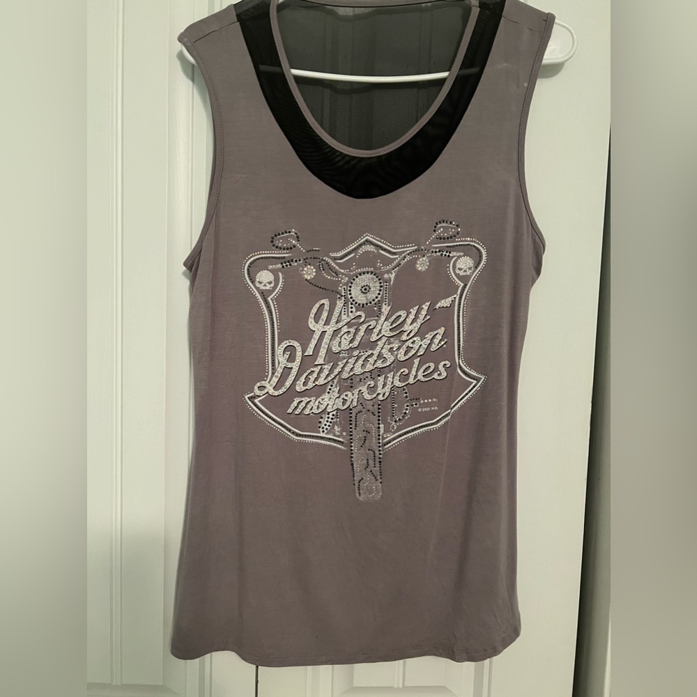 Harley Davidson Motorcycle  ladies sleevless shirt
